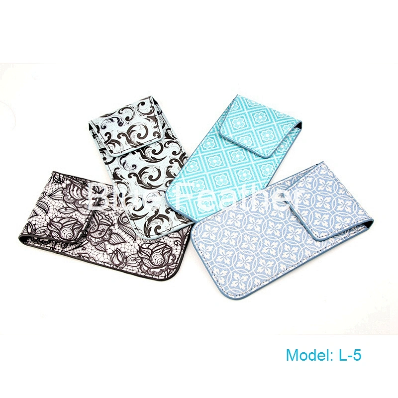 Pattern Checked PU Leather Sunglasses Pouch
