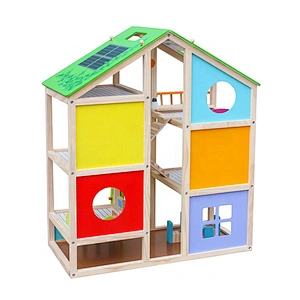 Venta al por mayor de niños juguetes en miniatura de madera kits de casa de muñecas para fingir W06A281