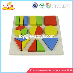 Wholesale educational wooden geometric blocks toy beautiful wooden geometric blocks toy W13E016