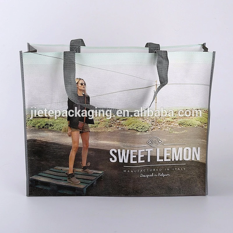 customized recycled laminated pp non woven shopping tote bag with printing