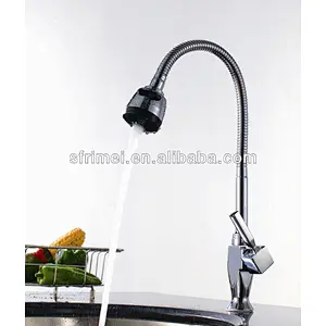Unique Design Deck Mounted Long Neck Style Big Waterfall Spout Cold Tap Single Handle Kitchen Faucet