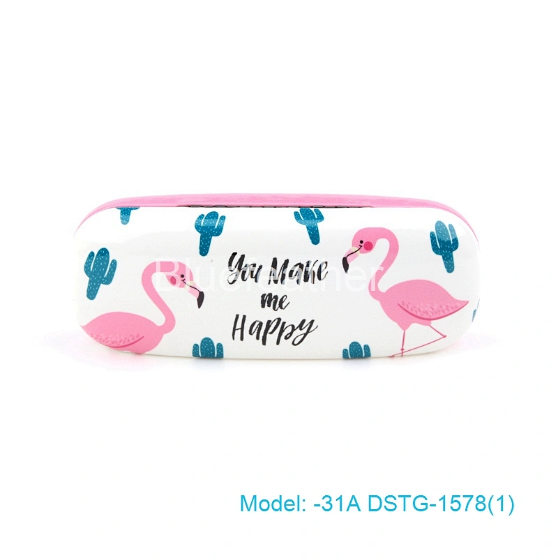 PU leather optical eyewear eyeglass case with custom design