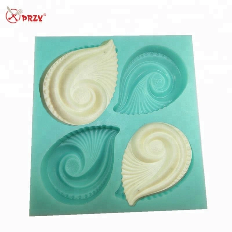 Conch shape Cake mold 4holes Soap silicone molds handmade conch Ice mould