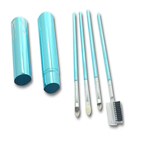 4pc mini makeup brush set in the aluminium tube