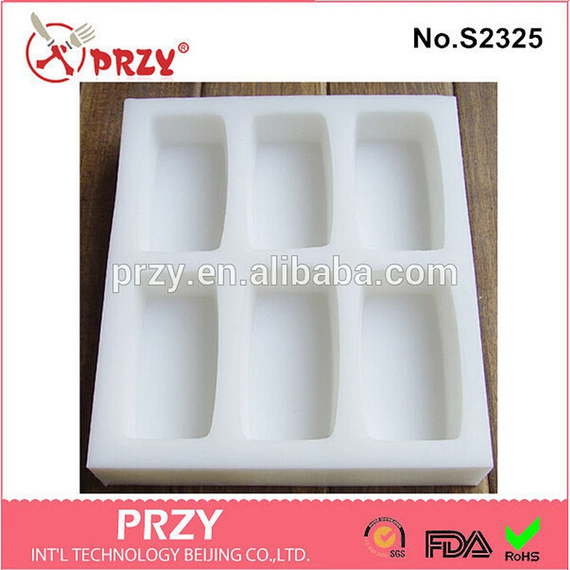 S2325 przy 4 cavity rectangle mold silicone mold for soap