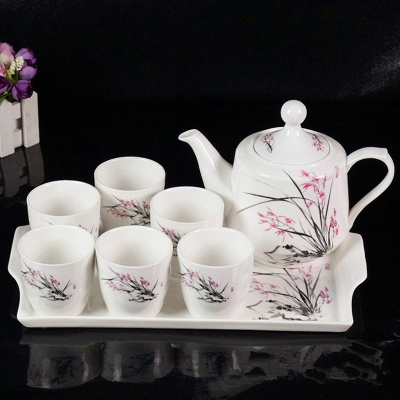 Chinese Style Ceramic Water Pot Set Popular Porcelain Tea Pot and Cup Set Factory Cheap Price Water Cup Set