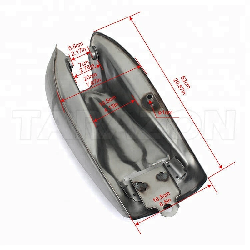 Custom steel cafe racer motorcycle fuel tank for XF250