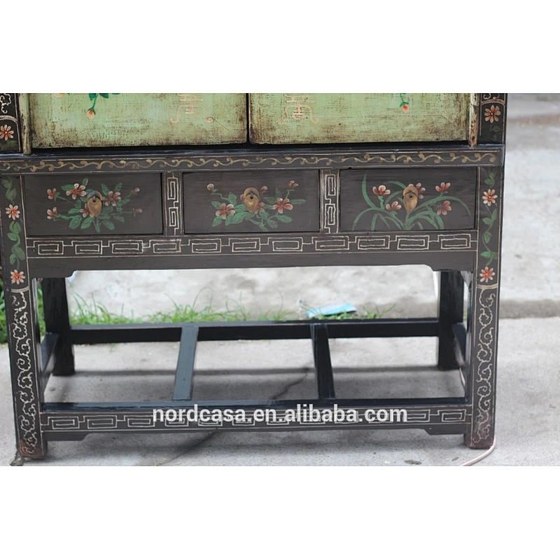 Chinese antique furniture recycled wooden clothes cabinet