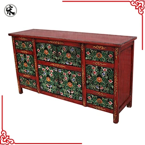 chinese antique hand painted tibetan furniture