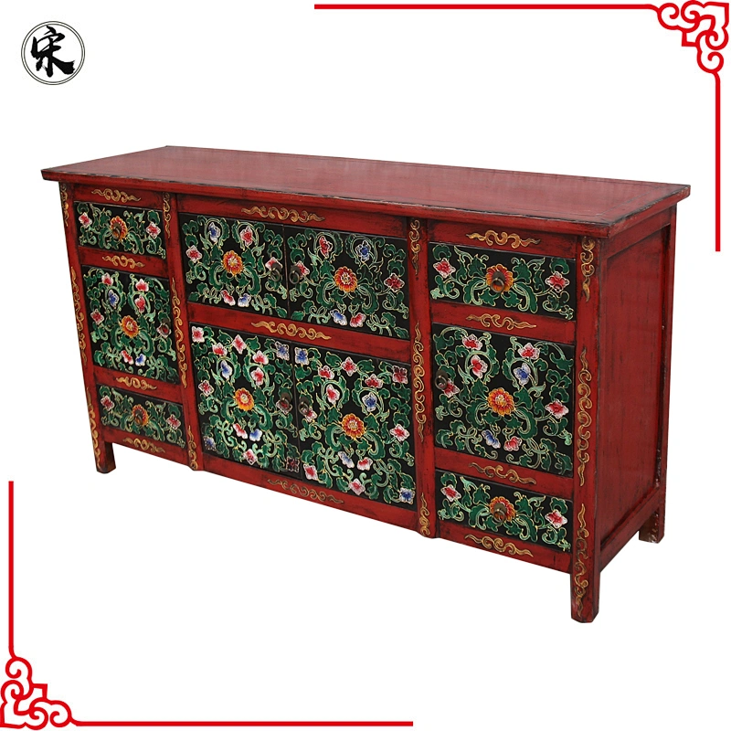 chinese antique hand painted tibetan furniture