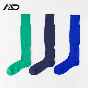 Polyester Solid Color Knee High Sports Long Socks for Soccer Football