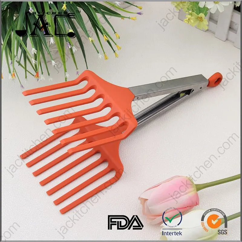 Gadgets Stainless Steel Pp Wooden Salad Tongs
