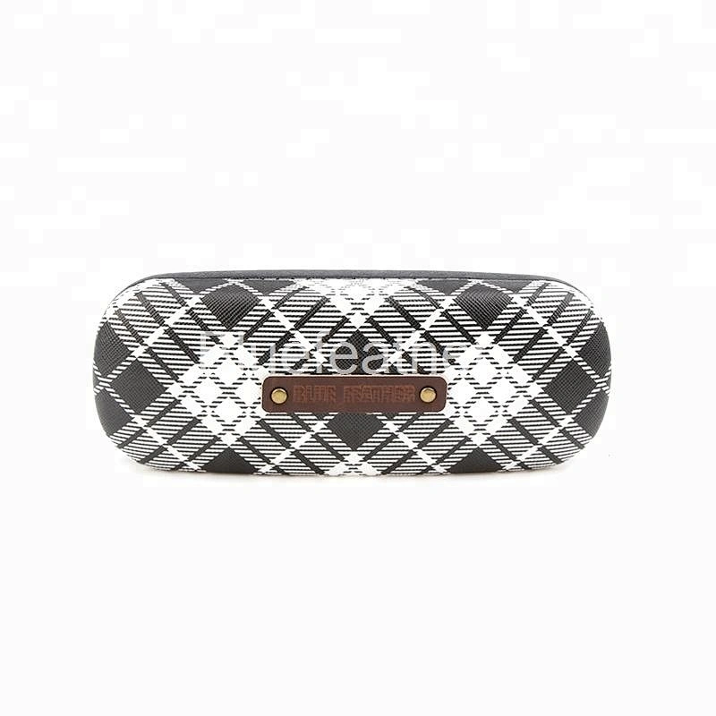 Black White Striped Pane Digital Printing Eyeglasses Case for Men