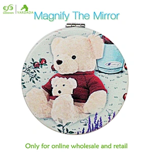 Lovely design advertisement promotion gift mirror, double deck pocket lady makeup makeup convenient mirror in stock