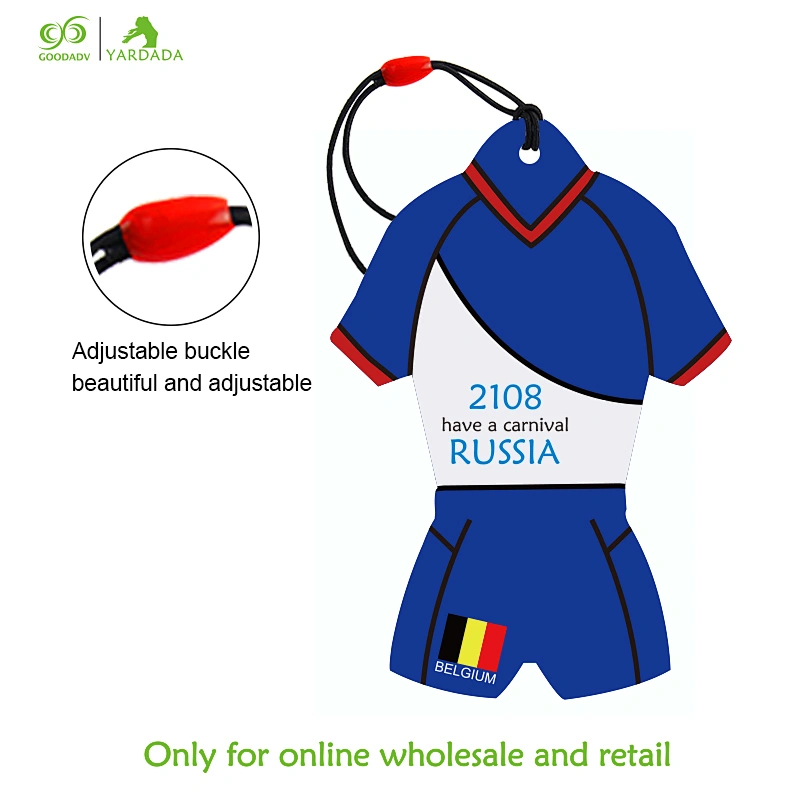 Belgium T-shirt shape, 2018 Football Cup air freshener lasting fragrance, personalized design stock hot sale