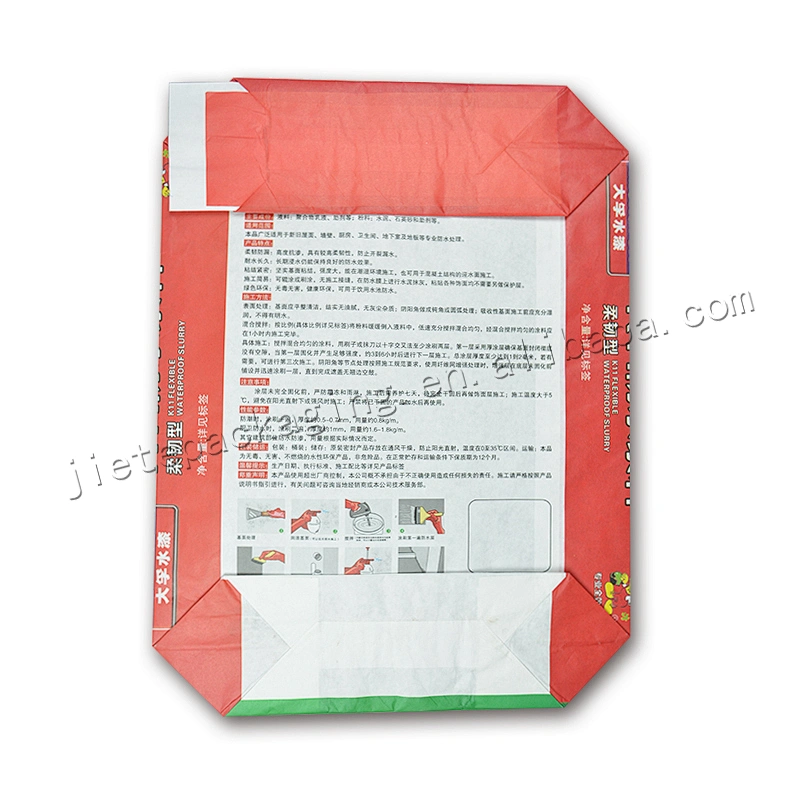 Building use moisture proof stand up multilayer kraft paper cement packaging bag for wall putty powder ,lime, gypsum, asphalt