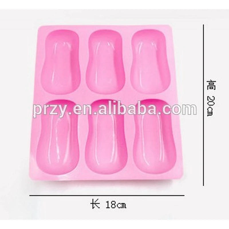 F1806 6 cavity Handmade soap mold silicone baby mold small waist mold