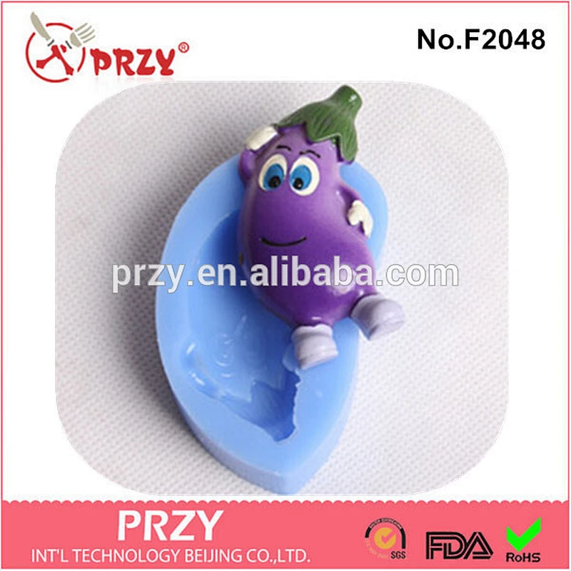 F2048 PRZY eggplant shape decorative funny silicone cake mold