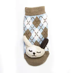 Autumn Winter wholesale kids manufacturers Newborn non slip floor lovely cartoon cat bear coral velvet Baby shoe Socks