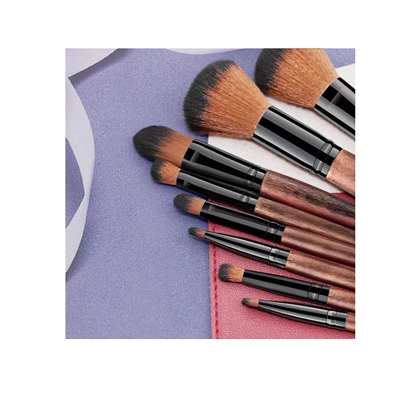 Wooden 8 Pcs Makeup Brushes Set Foundation Blush Face Concealer Eyeliner Shadow Cosmetics Brush Set for Beauty