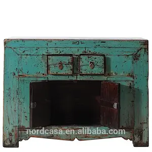 recycle elm wood two door two drawer chinese antique style living room furniture