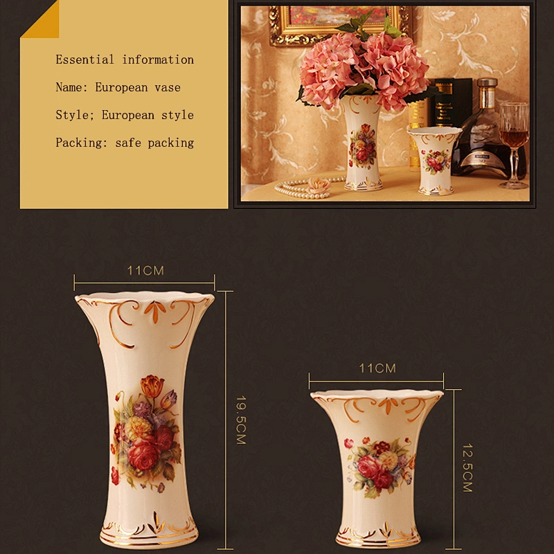 European style ceramic luxury home decoration crafts ornaments vase Flowers