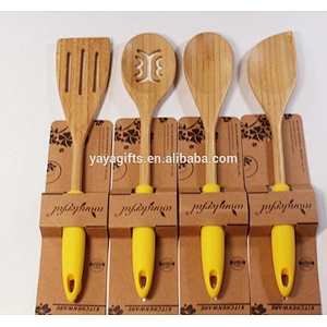 wooden spoon with silicon handle