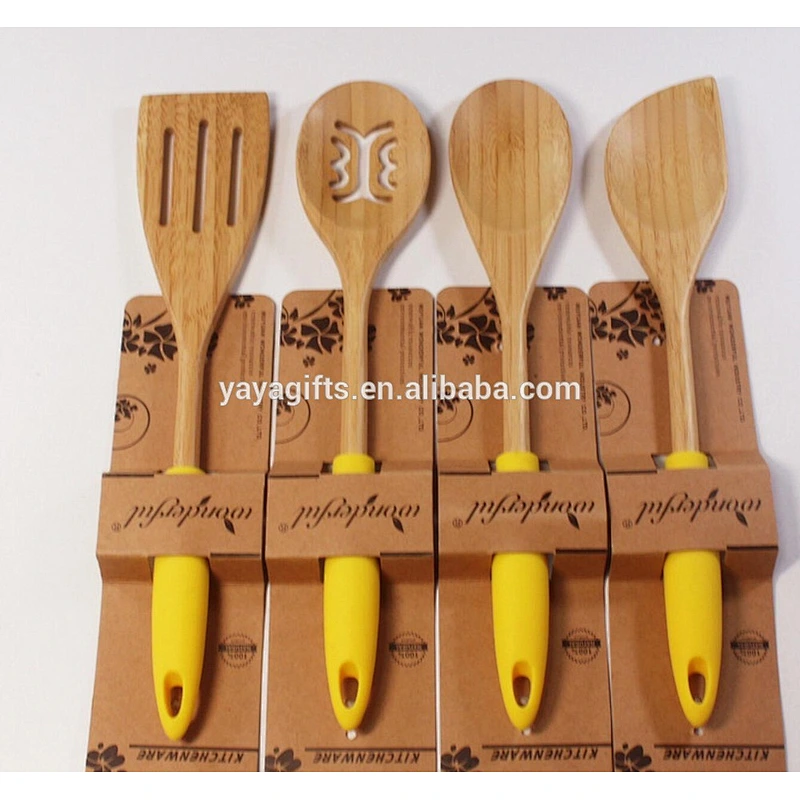 wooden spoon with silicon handle