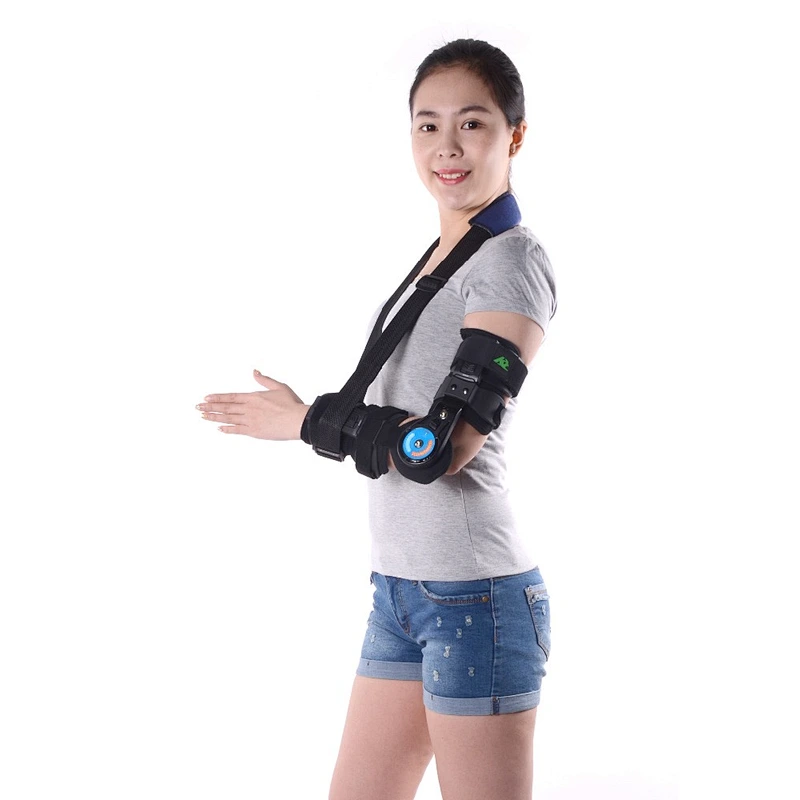 Adjustable hinged elbow fixed support brace adjustable elbow support