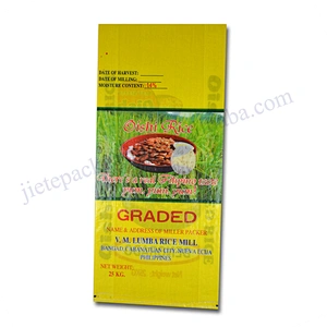 Professional manufacture 25kg customized laminated pp woven rice bag