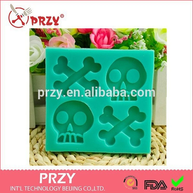 Skeleton fondant mold ,skull and bones food mold ,cake democrating silicone mold