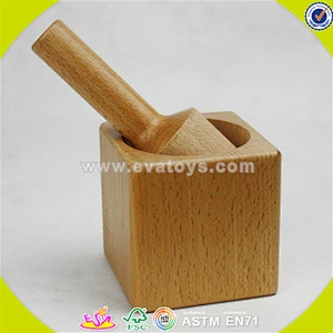 wholesale cheap baby wooden mortar toy high quality kids wooden mortar toy W18A001