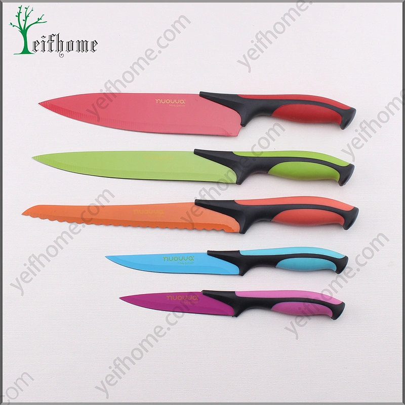 Comfortable new design 5pcs color swiss line knife set