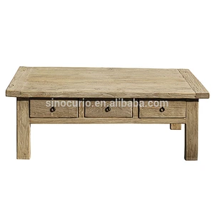 Hot Sale Antique Solid Wooden Square Drawers Coffee table