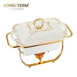 L4145AN 2.8L Food Warmer Gold Lip Single Bowl Indian Chafing Dish