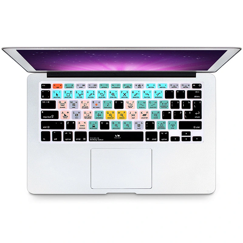 Amazon Best Seller Multi-function Russian Shortcuts Silicone Waterproof Keyboard Covers For Macbook air