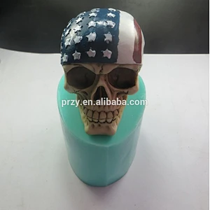 QT0003 3d American flag skull silicone mold for concrete Halloween silicone mold soap mold PRZY
