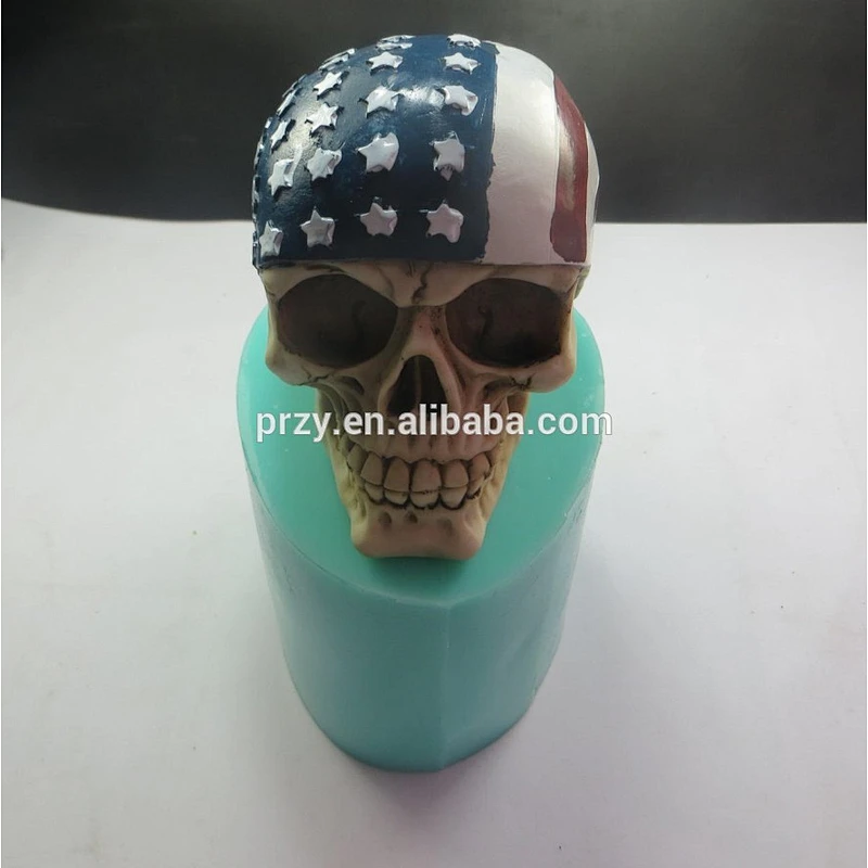 QT0003 3d American flag skull silicone mold for concrete Halloween silicone mold soap mold PRZY