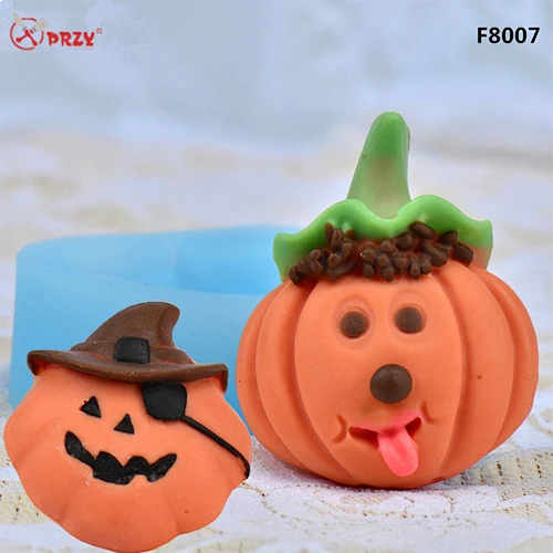 PRZY Pumpkin Mold Silicone Halloween Fondant Cake Decorative mould Pirate DIY Silicone Soap Molds