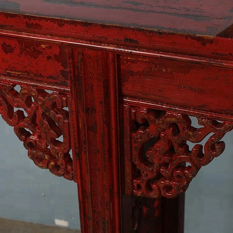 chinese antique solid wood recycled carving hollow altar table