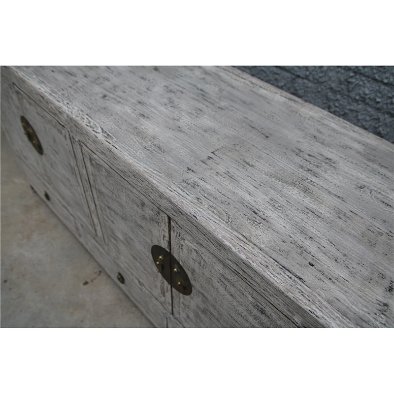 Chinese Antique TV stand& TV sideboard white wash finishes