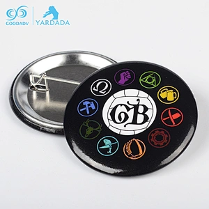 Custom safety pin badge ,tinplate name badge, metal button badge