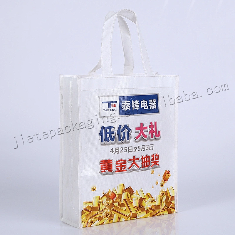 High quality customized stand up white pp non woven shopping bag