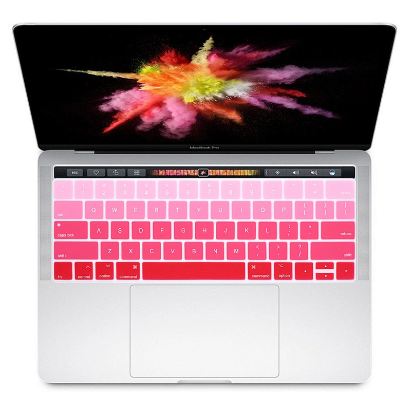 Rainbow Silicone Keyboard Protective Film laptop skin For Macbook Pro 13