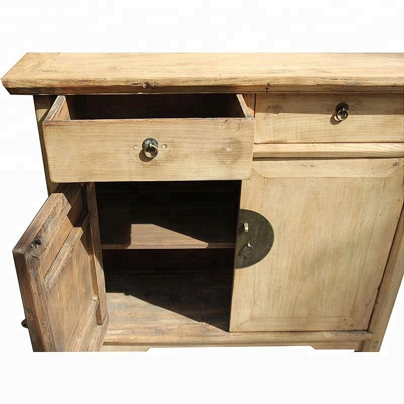chinese antique reproduction oriental natural wood living room buffet furniture