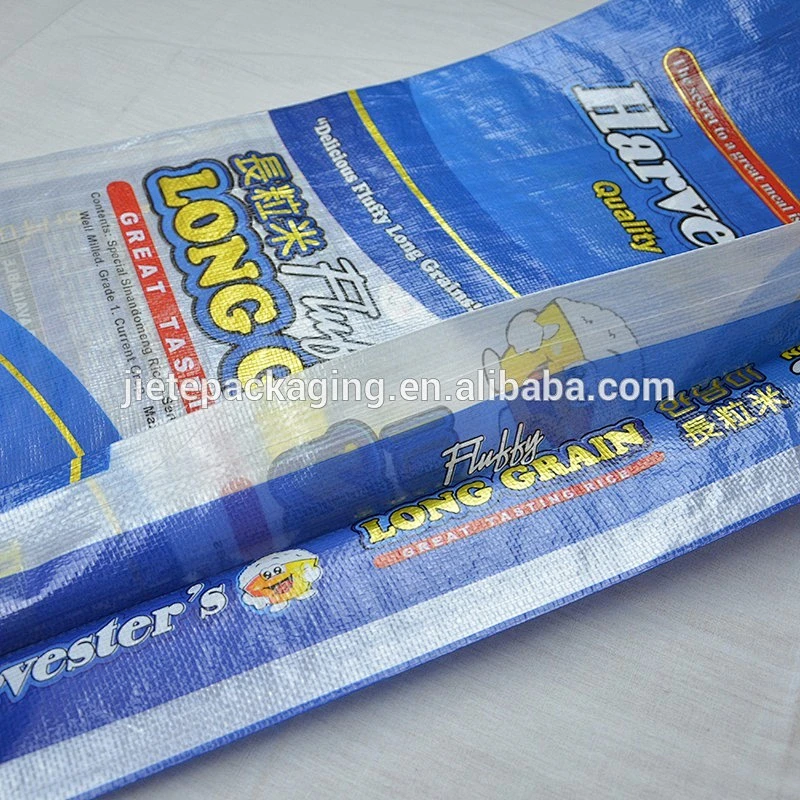 Transparent PP woven rice, sugar, feed, fertilizer, seed packaging bag 25kg with lamination