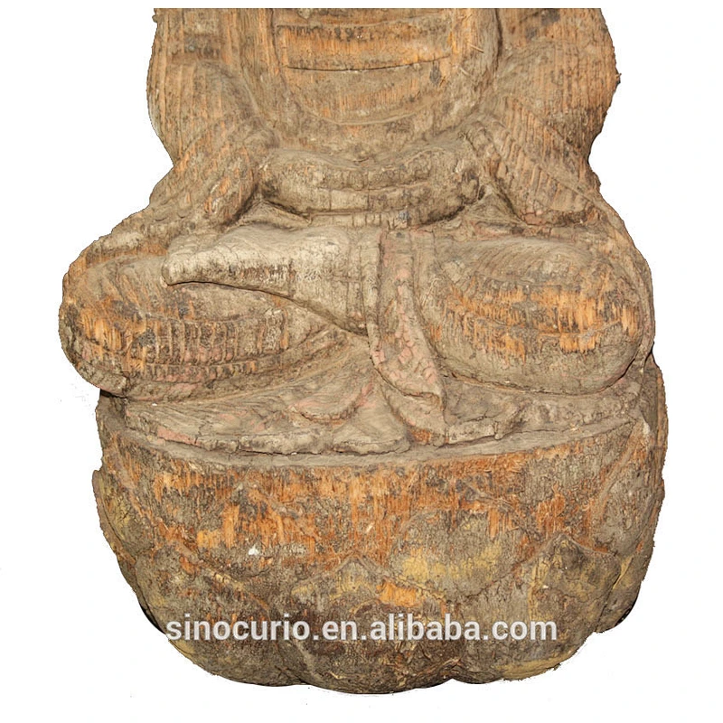 Antique Chinese Wood Sitting Buddha Statue