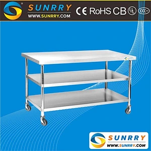 Stainless steel restaurant mobile dining work table for sale