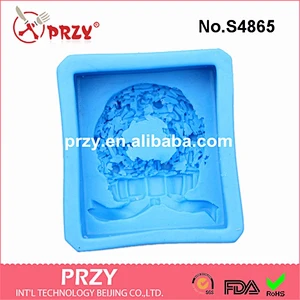 Model S4865 rectangle flower silicone mold food grade silicone soap mold