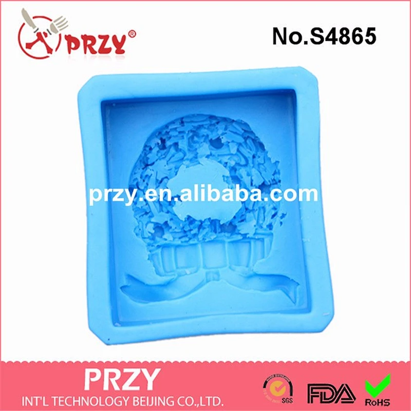 Model S4865 rectangle flower silicone mold food grade silicone soap mold